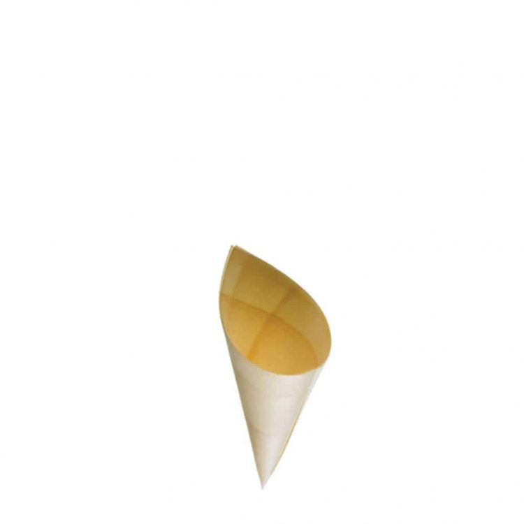 Ikona apo Ξύλινος κώνος σερβιρίσματος φ4.5xΥ12.5cm, Mίας χρήσης, Leone