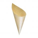 Ikona apo Ξύλινος κώνος σερβιρίσματος φ9.5xΥ22.5cm, Mίας χρήσης, Leone