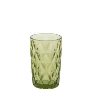 Ikona apo Γυάλινο ποτήρι σωλήνας 35cl ΡΟΜΒΟΣ, φ8x12.7cm, πράσινο