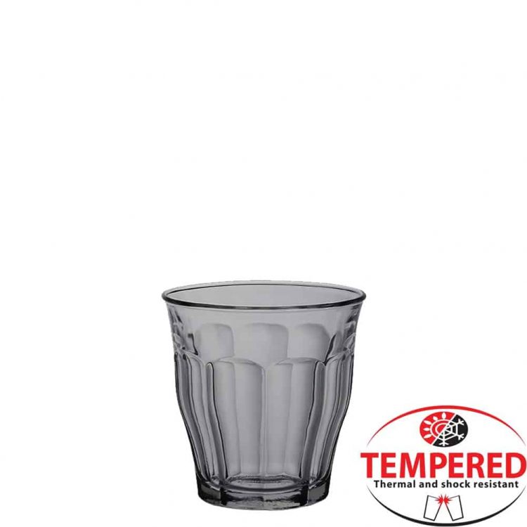 Ikona apo Γυάλινο Ποτήρι 25cl, Φ8.7x9cm, Διάφανο Γκρι, Tempered, Σειρά Picardie, DURALEX