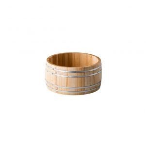 Ikona apo Βαρελάκι ξύλινο φαρδύ κοντό, φ16.5xΥ8cm,, Style Point