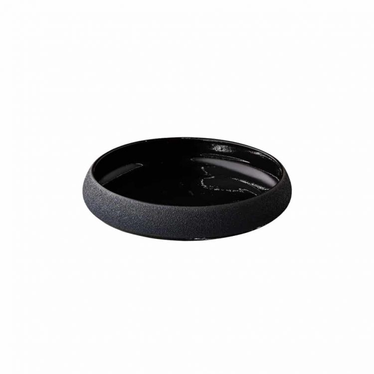 Ikona Πιάτο βαθύ Stoneware VULCANIC BLACK, φ24xΥ5cm, 1255ml, RAW