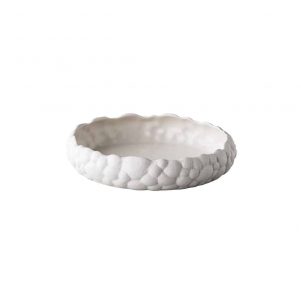 Ikona apo Πιάτο βαθύ Stoneware BUBBLE, φ24.5xΥ5.5cm, λευκό, RAW