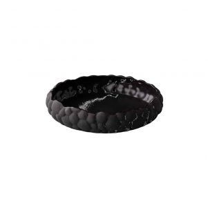 Ikona apo Πιάτο βαθύ Stoneware BUBBLE, φ24.5xΥ5.5cm, μαύρο, RAW