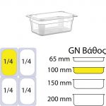 eikonaapoΔοχείο Τροφίμων PC, Διάφανο, χωρίς καπάκι, GN1/4 (162 x 265mm) - ύψος 100mm