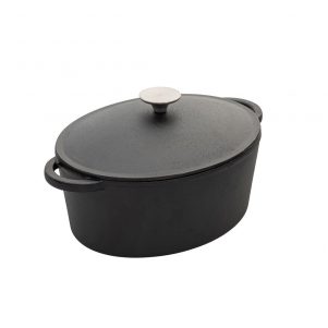 Ikona apo Μαντεμένια κατσαρόλα 5Lt, Cast Iron (100% Χυτοσίδηρος), με καπάκι φ34cm, ESTIA