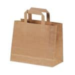 Ikona apo Χάρτινη Τσάντα Take-Away, με χεράκι και πάτο, χρώμα KRAFT, 22x11x24cm