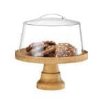 Ikona apo Τουρτιέρα ξύλινη φ30cm, με πόδι 12cm, σημύδα με οικολ. λάδι, GARIBALDI