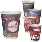 12oz Ποτήρι Ζεστών και Κρύων Χάρτινο, διπλού τοιχώματος, ΧΡΙΣΤΟΥΓΕΝΝΙΑΤΙΚΑ σχέδια - Συσκευασία 100 τεμαχίων