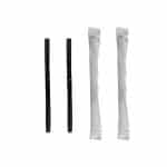 Ikona apo Πακέτο 150 Χάρτινα Καλαμάκια, 3 φύλλων, Κοντά μεγάλης διαμέτρου, ίσια, 160x7mm, 1/1 χαρτί, χρώμα Μαύρο