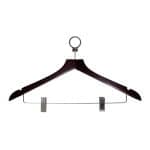 eikonaapoΑντικλεπτική κρεμάστρα ξύλινη, σε απόχρωση καρυδιάς, με 2 ρυθμιζόμενα clips/μανταλάκια