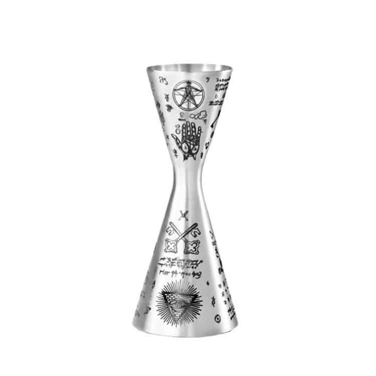 Ikona apo Μεζούρα Japanese Jigger, 30/60ml (εσωτ. 10/15/30/45ml), 13cm, INOX 18/10, ασημί, Lumian