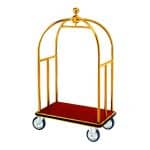 Ikona apo Τρόλεϊ μεταφοράς βαλιτσών με κρεμάστρα, INOX SS201, 109x65xY187cm, ΧΡΥΣΟ