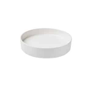 Ikona apo Πιάτο μελαμίνης με κάθετα πλαϊνά, φ24xΥ4.5cm, Λευκό, Leone