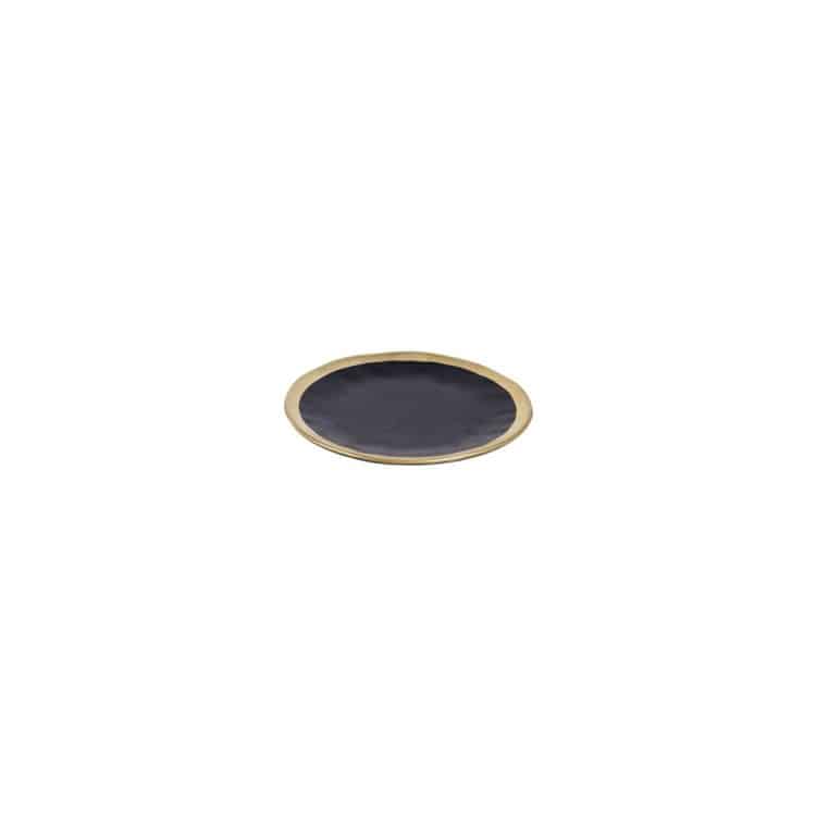 Ikona apo Πιάτο ρηχό πορσελάνης, φ13cm, Σειρά Golden Black, TBS Spain