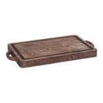 Ikona apo Πλάκα κοπής 30x60x3cm, καυσόξυλο με αυλάκι & μεταλλικά χερούλια, Vintage επεξεργασία, Bisetti