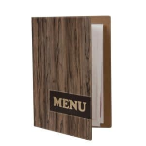 Ikona apo Κατάλογος MENU A4 PAISLEY για Εστιατόρια / cafe 24x34cm, σχέδιο ξύλου SECURIT