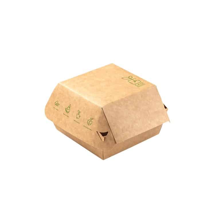 Ikona apo Χάρτινο κουτί Burger, 11x11x8.5cm, μιας χρήσης, Plastic Free, GAIA