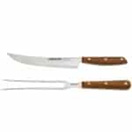 Ikona apo Σετ Κρέατος (Carving), Μαχαίρι με λάμα NITRUM & Πηρούνα 29cm, Ξύλινη Λαβή, Arcos