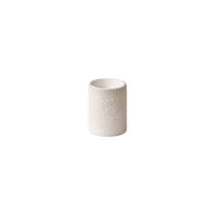 Ikona apo Πιατάκι Πύργος, Stoneware VULCANIC, φ8xΥ10cm, λευκό, RAW