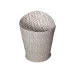 Ikona apo Ψωμιέρα Στρογγυλή φ10x13cm, ψάθα λευκό/γκρι, από αλέκιαστη πλενόμενη δερματίνη, SONOLYS