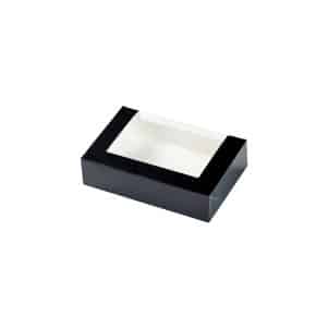 Ikona apo Κουτί EASY-OPEN (αυτόματο) ζαχαροπλαστικής με παράθυρο, 22x13x4.5cm, μαύρο, ROIS Bros