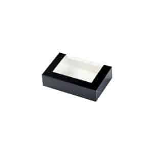 Ikona apo Κουτί EASY-OPEN (αυτόματο) ζαχαροπλαστικής με παράθυρο, 16x11.5x4cm, μαύρο, ROIS Bros