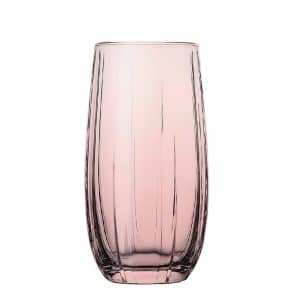 Ikona apo Γυάλινο ποτήρι νερού, ροζ, LINKA LONG DRINK, 50cl, φ5xΥ15cm, Pasabahce