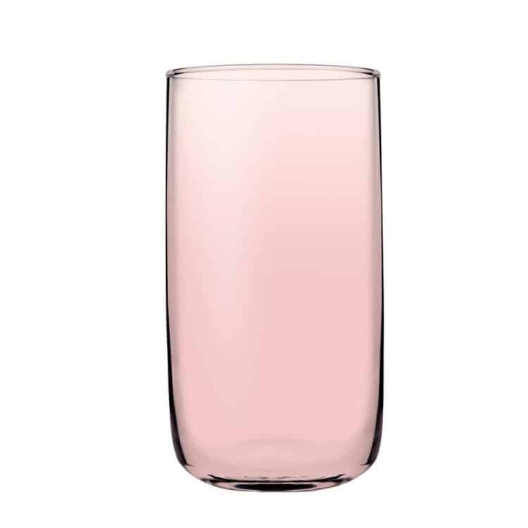 Ikona apo Γυάλινο ποτήρι νερού, ροζ, ICONIC, 36.5cl, φ7xΥ13cm, Pasabahce