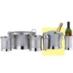 Ikona apo Σαμπανιέρα INOX οβάλ, Διπλών τοιχωμάτων, υψηλής ποιότητας mirror γυάλισμα, 23x32cm, Buffet Choice