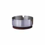 Ikona apo Σταχτοδοχείο INOX με ξύλινη βάση, υψηλής ποιότητας mirror γυάλισμα, φ9.5cm, Buffet Choice