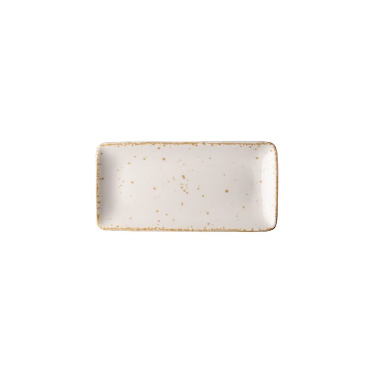 Ikona apo Πιατέλα ορθογώνια πορσελάνης 21x10cm, Λευκό, σειρά Leon, LUKANDA