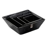 Ikona apo Μπωλ τετράγωνο μελαμίνης 24.1x24.1xΥ10.2cm, μαύρο, εφέ πέτρας