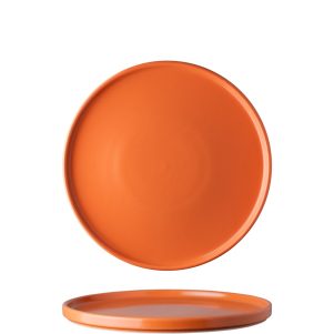 Ikona apo Πιάτο πορσελάνης κάθετο RIM, φ27cm, πορτοκαλί , σειρά Nature, LUKANDA