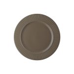 Ikona apo Πιάτο πορσελάνης ανάγλυφο RIM, φ27cm, ανθρακί , σειρά Nature, LUKANDA