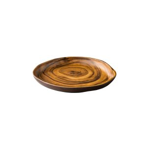 Ikona apo Πιάτο μελαμίνης, φ24.5xΥ3cm, χρώμα ξύλου Αφρικής, Stylepoint