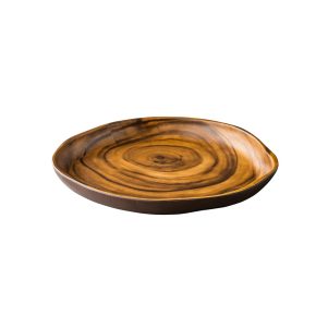 Ikona apo Πιάτο μελαμίνης, φ30xΥ4cm, χρώμα ξύλου Αφρικής, Stylepoint
