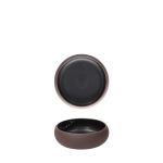 Ikona apo Μπωλ πορσελάνης, φ14.5xΥ4.5cm, Δίχρωμο, μόκα/μαύρο, Σειρά Elipse, Tognana