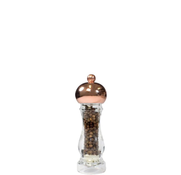 Ikona apo Μύλος Πιπεριού (σειρά CAPRI), ακρυλικός με καπάκι copper, ύψος 165mm, Bisetti Italy