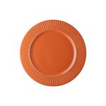 Πιάτο πορσελάνης ανάγλυφο RIM, φ27cm, πορτοκαλί , σειρά Nature, LUKANDA - Σετ 6 τεμαχίων