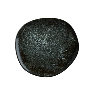 Ikona apo Πιάτο Ρηχό πορσελάνης, ακανόνιστο σχήμα, 29cm, Cosmos Black, BONNA