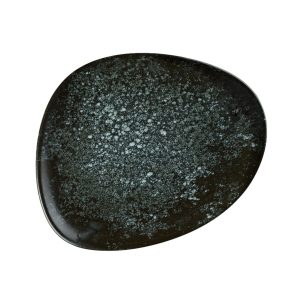 Ikona apo Πιάτο Ρηχό πορσελάνης, ακανόνιστο σχήμα, 33cm, Cosmos Black, BONNA