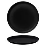 Ikona apo Πιάτο Ρηχό Πορσελάνης, φ30cm, μαύρο ματ σαγρέ, Σειρά Fine Plus, BARALEE