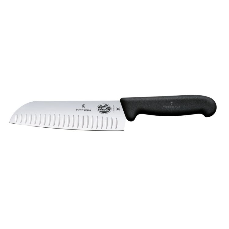 Ikona apo Μαχαίρι Santoku 17cm, με αυλακώσεις, λαβη Fibrox, VICTORINOX