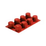 Ikona apo Καλούπι αντικολλητικό σιλικόνης, 30x17.5cm, 8 x 92ml στρογγυλό (φ5.3xY5cm)