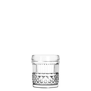 Ikona apo Γυάλινο Ποτήρι Σκαλιστό Χαμηλό, 24,5cl, φ7.8 x 8.6 cm, Σειρά DIAMOND, UNIGLASS