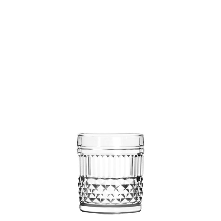 Ikona apo Γυάλινο Ποτήρι Σκαλιστό Χαμηλό, 24,5cl, φ7.8 x 8.6 cm, Σειρά DIAMOND, UNIGLASS
