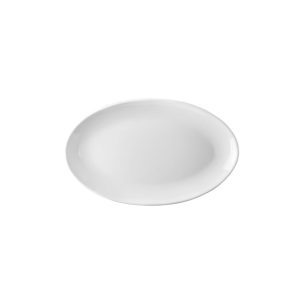 Ikona apo Πιάτο Οβαλ πορσελάνης 25cm, Σειρά VECTOR, λευκό, LUKANDA