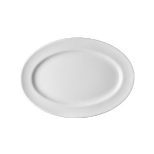 Ikona apo Πιάτο Οβαλ πορσελάνης 31cm, Σειρά VECTOR, λευκό, LUKANDA