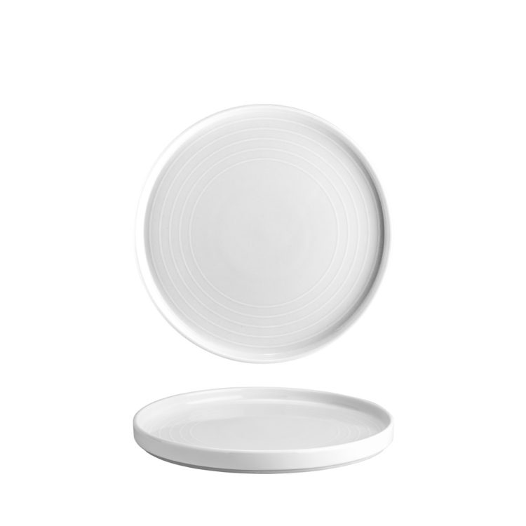 Ikona apo Πιάτο με κάθετο RIM πορσελάνης 22cm, Σειρά VECTOR, λευκό, LUKANDA